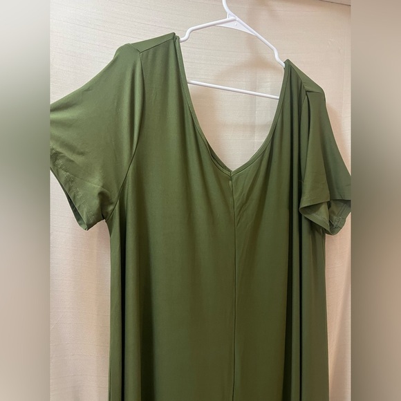 ⚫️ BOGO SHEIN Elegant Olive Green One Piece Shirt Sleeve Women's Romper Size 2XL - Picture 3 of 5